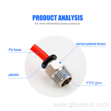PC straight connector thread pneumatic pipe fitting